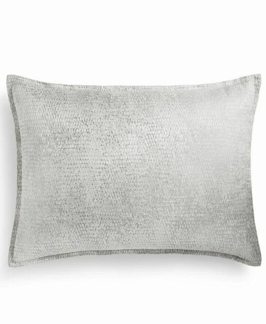 * Hotel Collection Tessellate Sham, Standard, Created For Macy'S Light Gray Designer Bedding