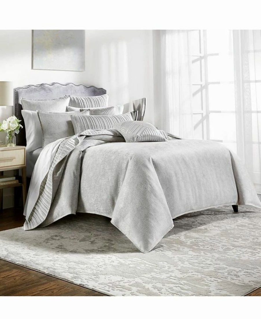 * Hotel Collection Tessellate Sham, Standard, Created For Macy'S Light Gray Designer Bedding